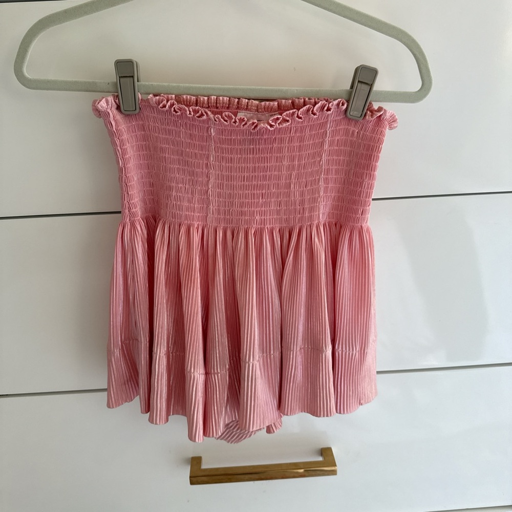QUEEN OF SPARKLES Pink Smocked Mini Skirt - SO CUTE
